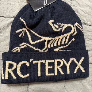 Arc'teryx Dark Blue and Beige Beanie